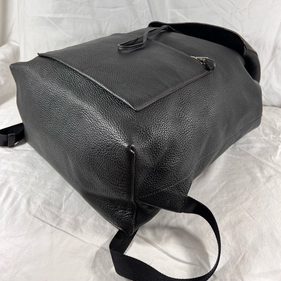 COACH Black Leather Drawstring Buckle XL Backpack Bag E1593 72005 - Picture 8 of 16